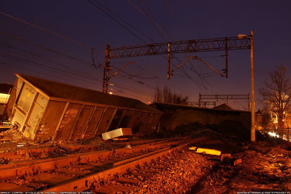 Wykolejenie poci�gu towarowego